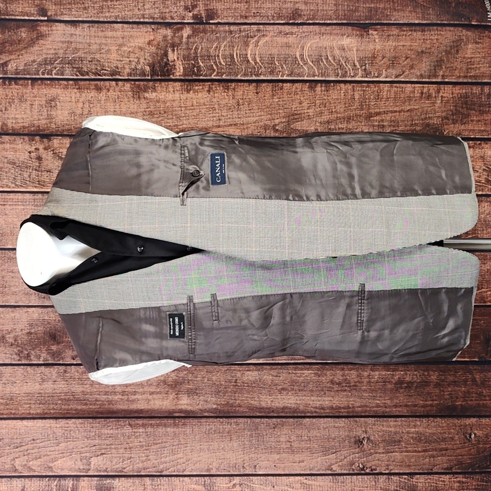 Wool Houndstooth Black and White Mens Two Button Sport Coat Excellent Condition - Picture 15 of 16